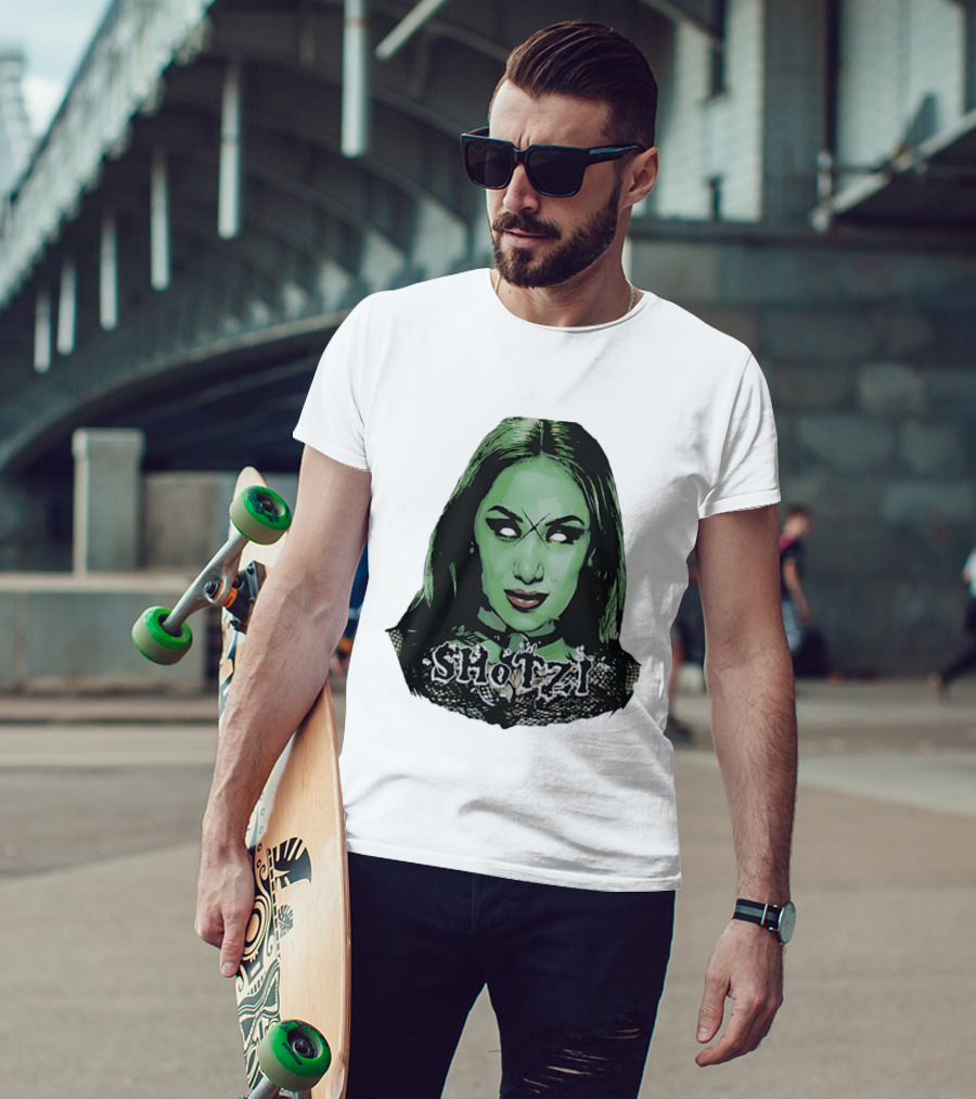 Shotzi Blackheart Green Face Horror T-Shirt