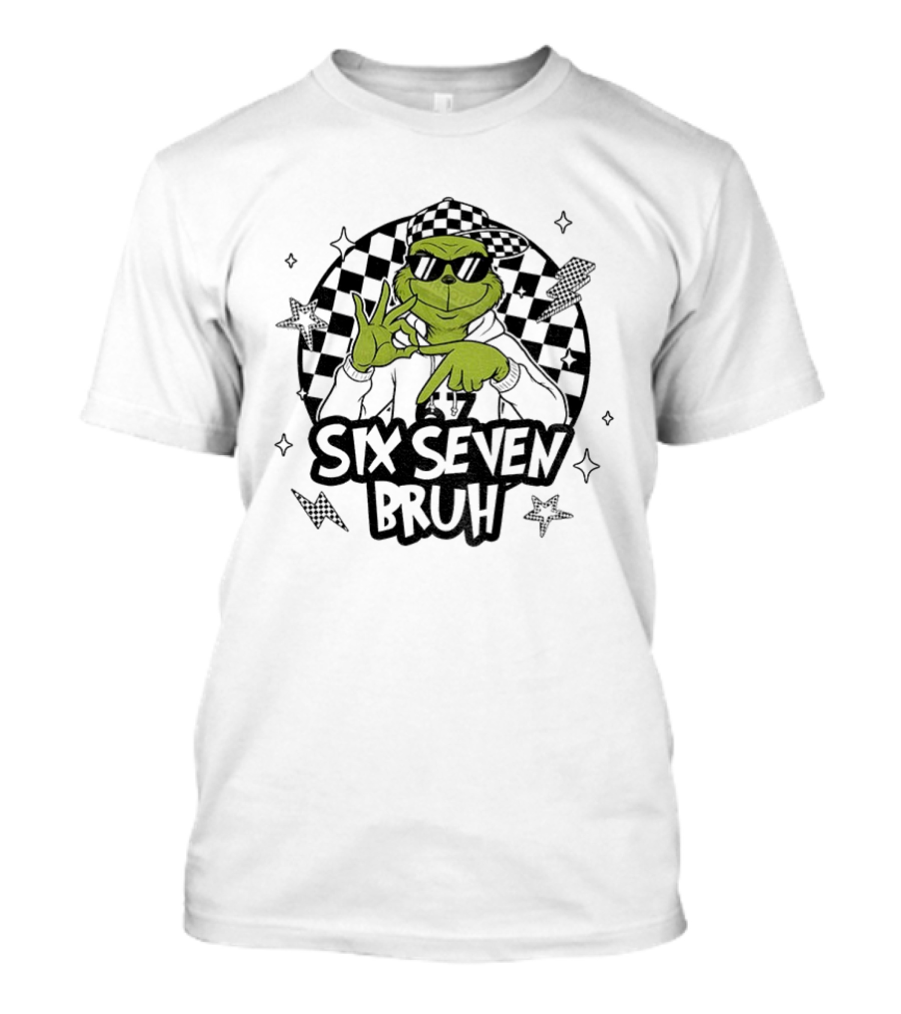 Grinch Six Seven Bruh Meme Christmas T-Shirt