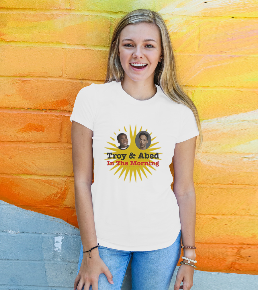 Troy & Abed In The Morning Sunburst Faces Community Fan Favorite T-Shirt