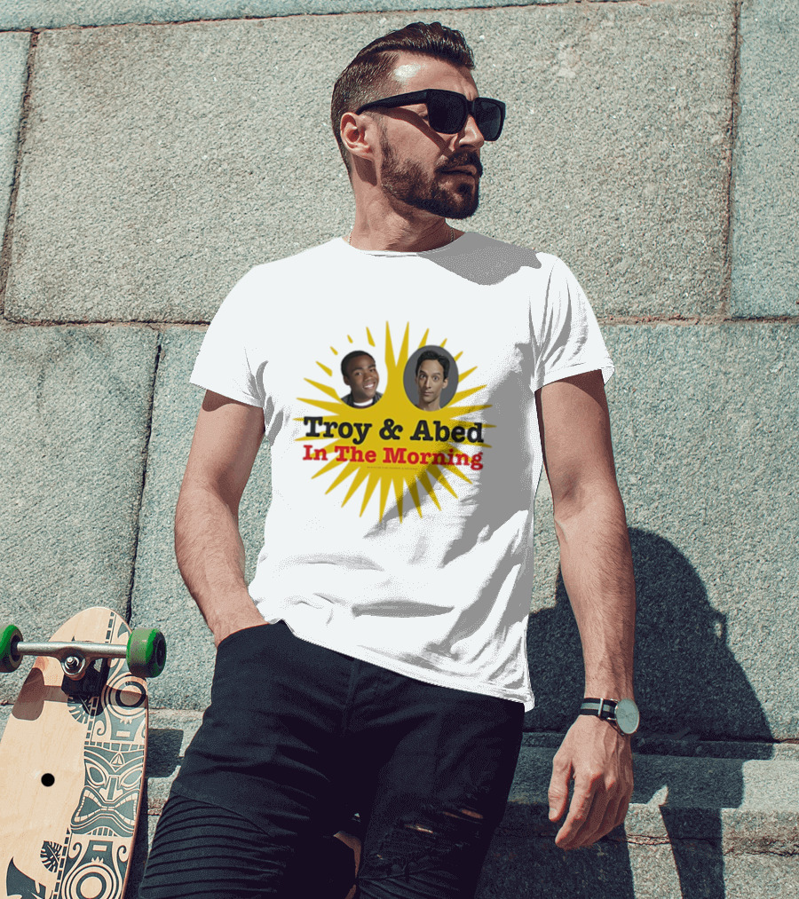 Troy & Abed In The Morning Sunburst Faces Community Fan Favorite T-Shirt