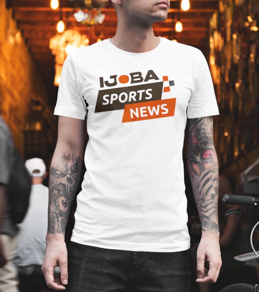 Ijoba Sports News Bold Orange and Black Block T-Shirt