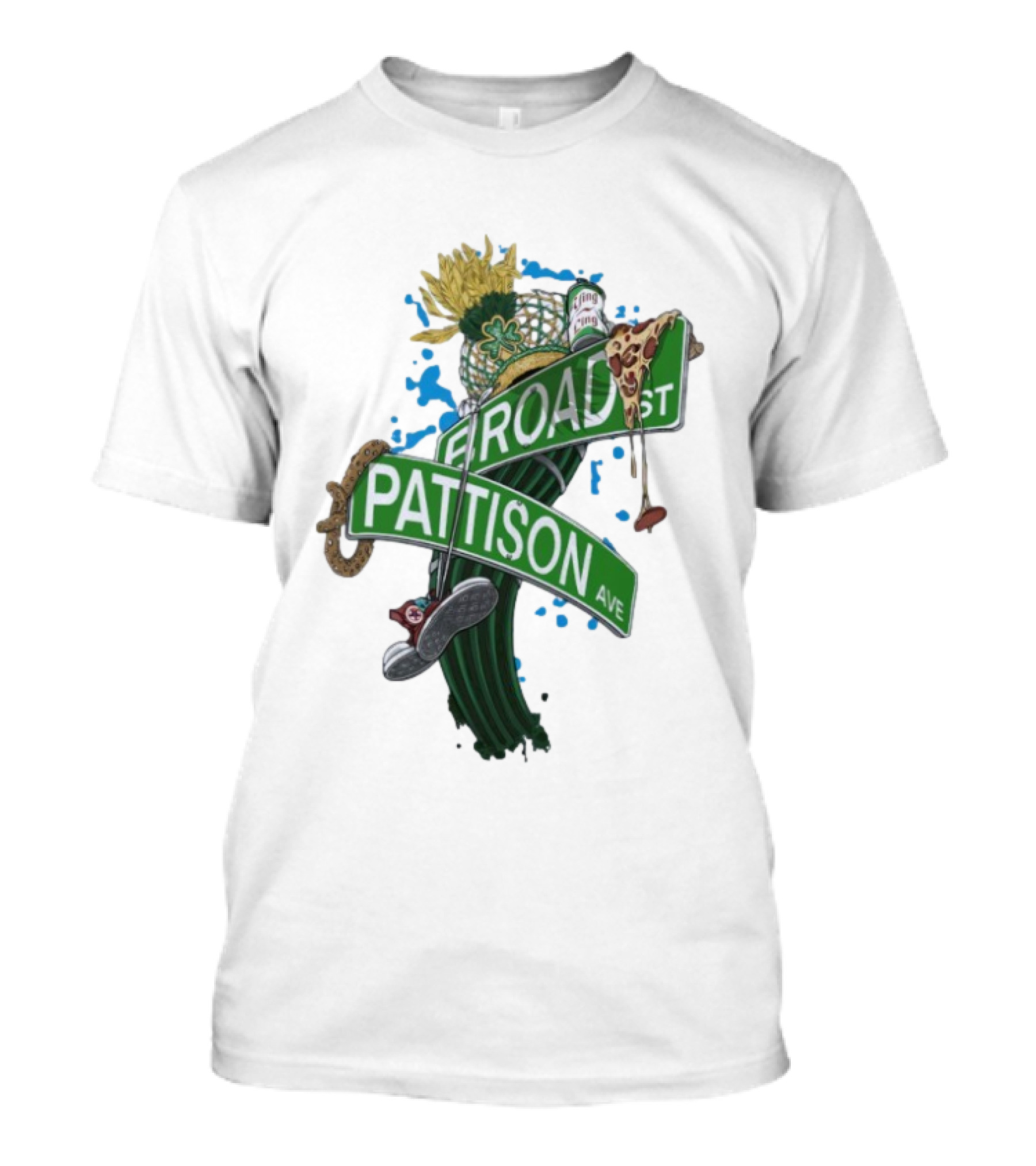 Philadelphia Eagles Broad St Pattison Ave Street Signs Pizza Cheesesteak Sunflower Clover T-Shirt