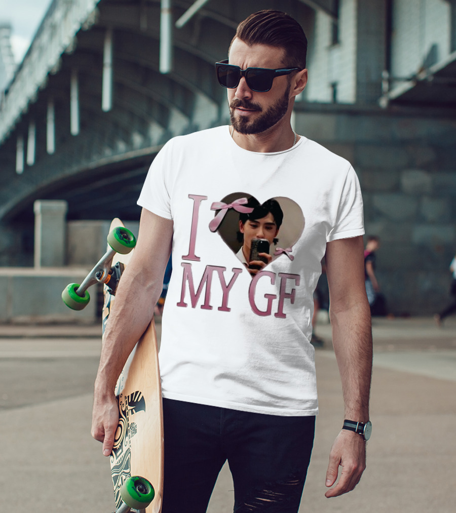 I Heart My GF Pink Bow Selfie T-Shirt