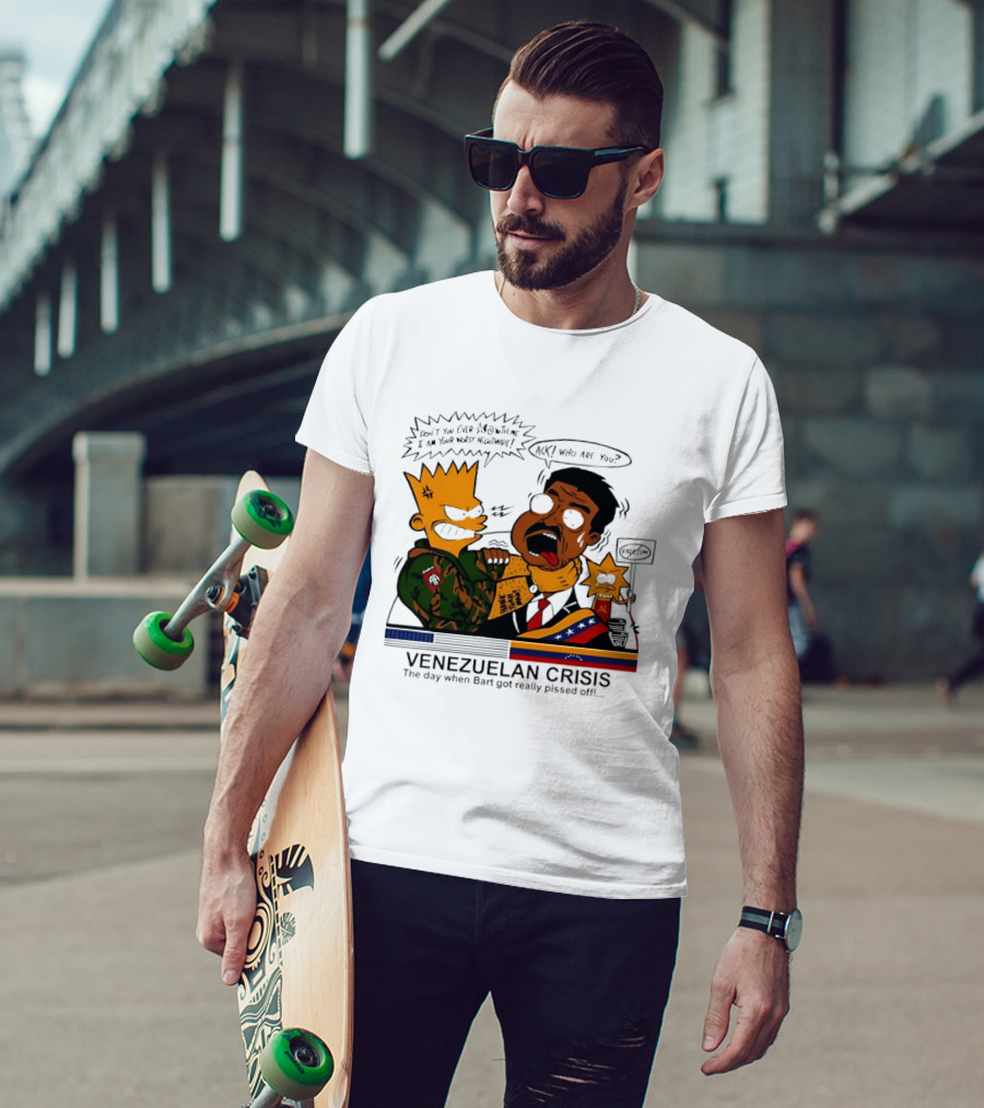 Venezuelan Crisis Bart Cartoon Political Commentary Satire T-Shirt