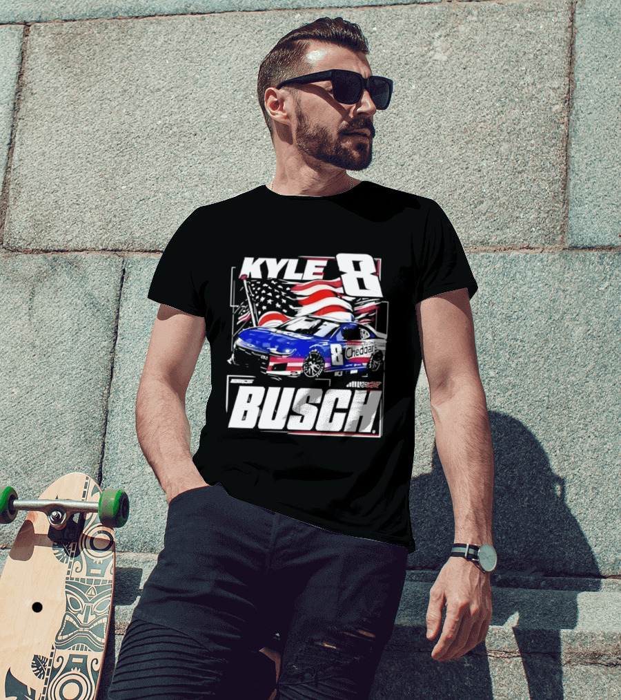 Kyle Busch 8 And His Car NASCAR Driver Cheddar’s Kitchen T-Shirt