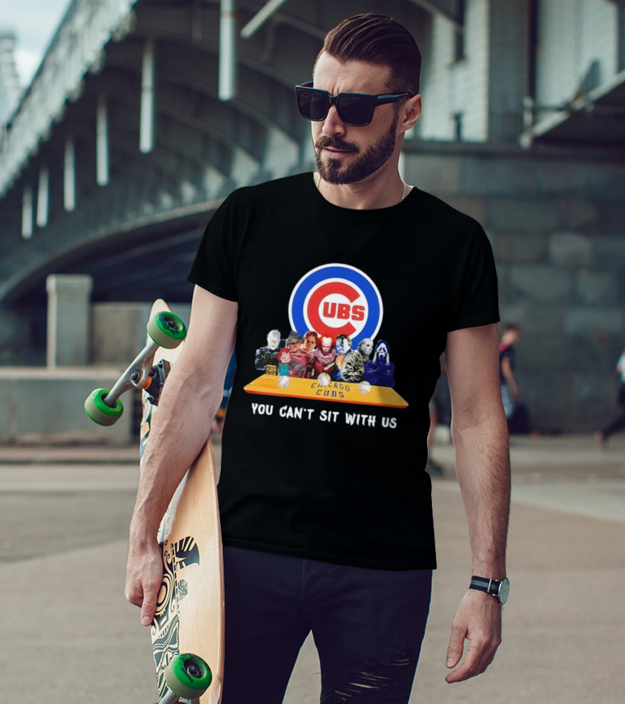 Horror Movie Characters You Can’t Sit With Us Chicago Cubs Halloween T-Shirt