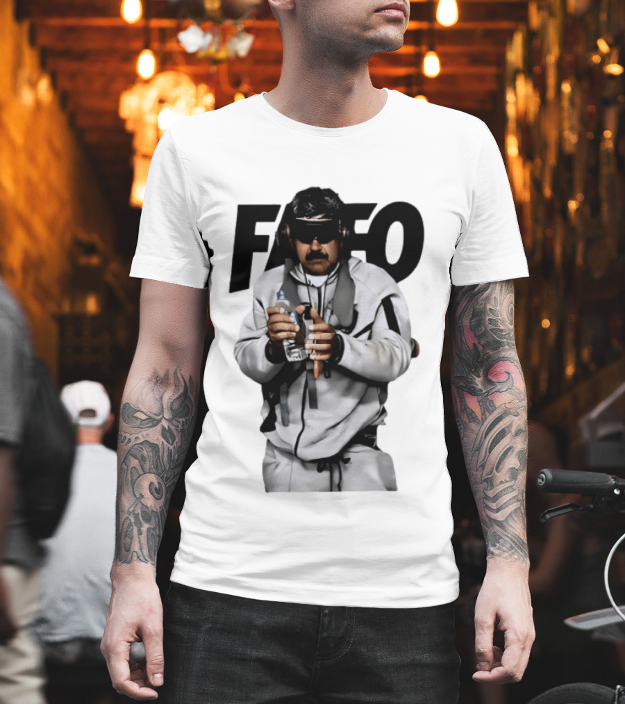 FAFO Nicolas Maduro In White Tracksuit And Sunglasses Holding Water Bottle T-Shirt