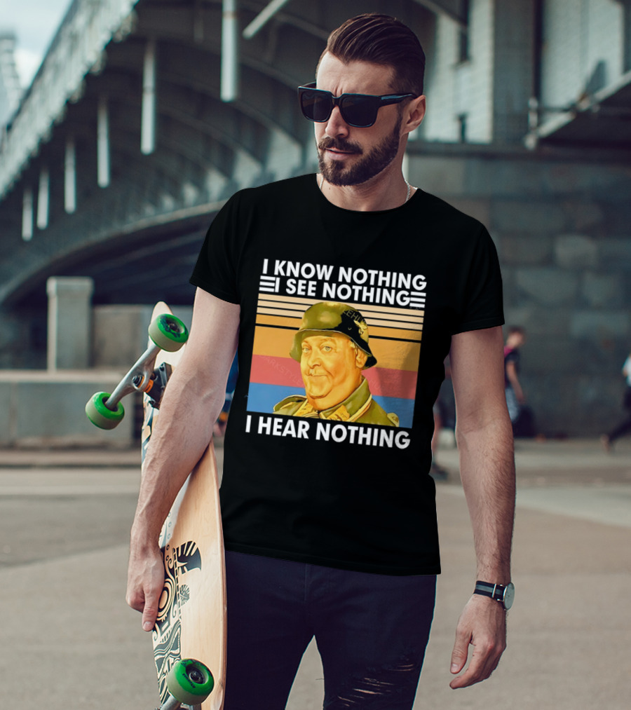 Sergeant Schultz Vintage I Know Nothing I See Nothing I Hear Nothing T-Shirt