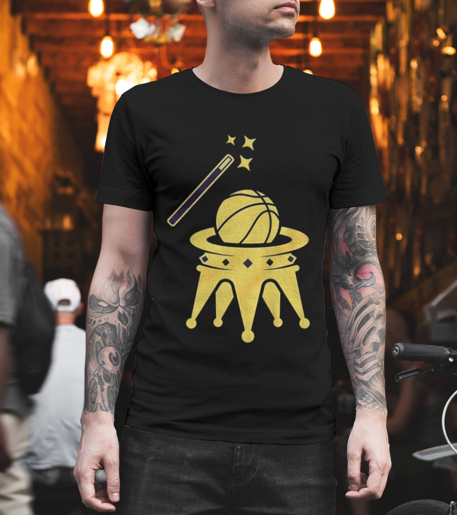 LeBron James Los Angeles Lakers Basketball King James Vintage Magic Wand Crown T-Shirt