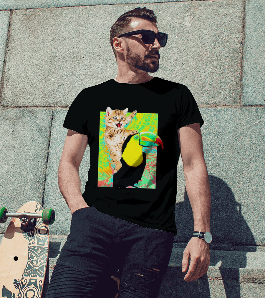 Liv And Maddie Joey Rooney Cat Toucan Ride Vibrant Animal Adventure T-Shirt