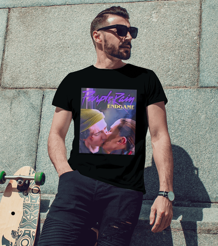 Purple Rain Endgame Mike Eleven Kissing Stranger Things T-Shirt