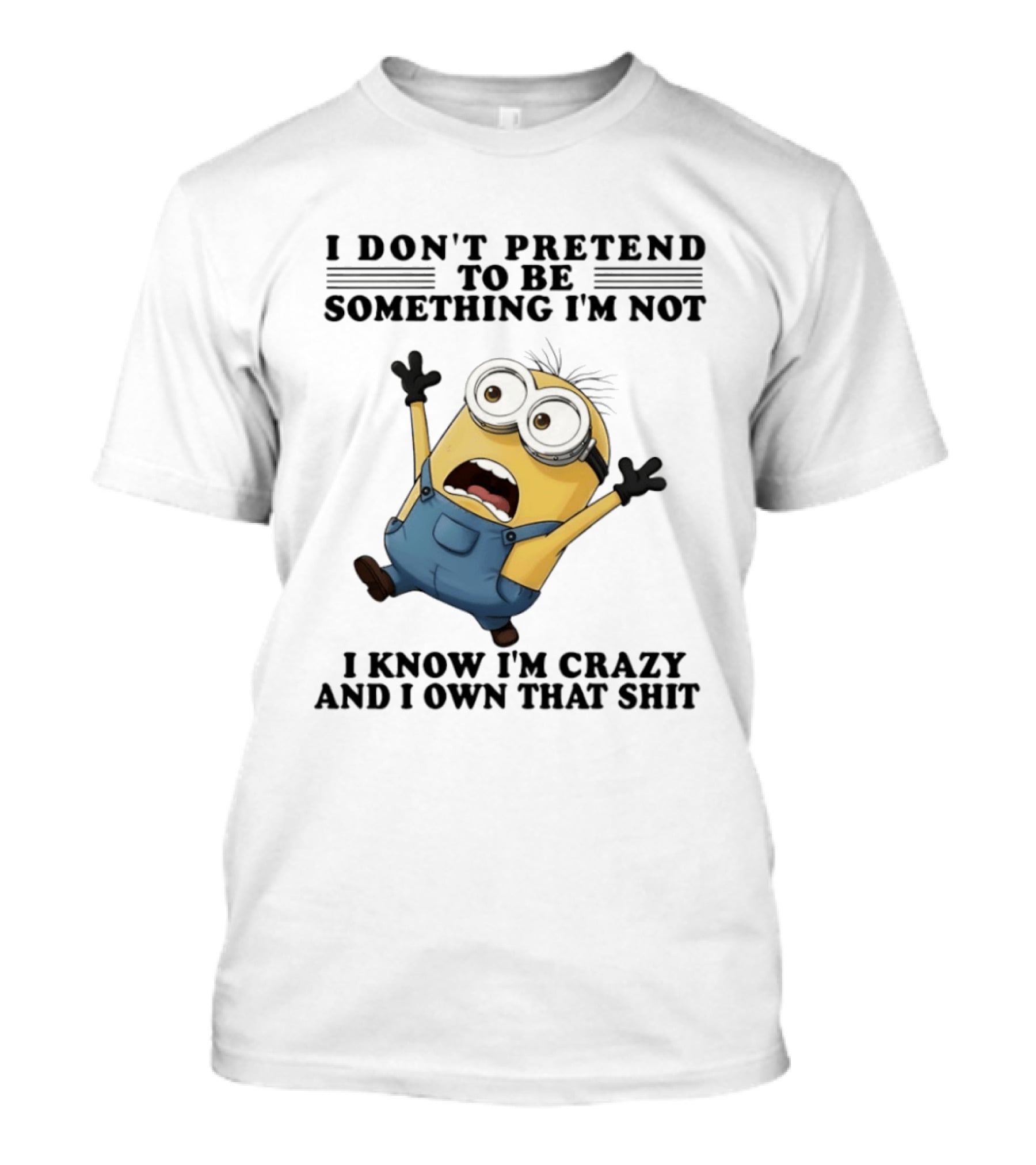 Minion I Don’t Pretend To Be Something I’m Not I Know I’m Crazy And I Own That Shit T-Shirt