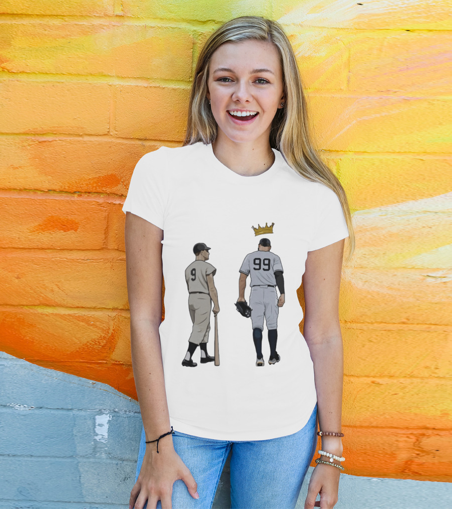 Roger Maris 9 Aaron Judge 99 Crown New York Yankees Fleece T-Shirt