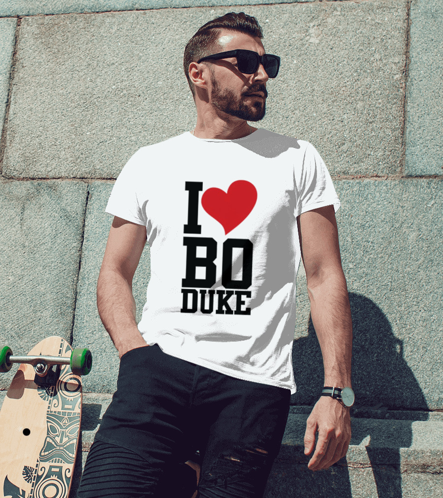 I Love Bo Duke Red Heart Classic Fan T-Shirt