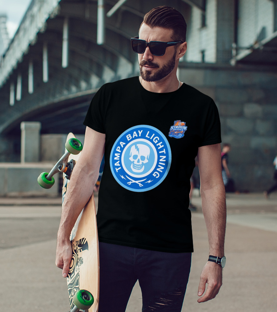 Tampa Bay Lightning Skull Circle Stadium Series T-Shirt