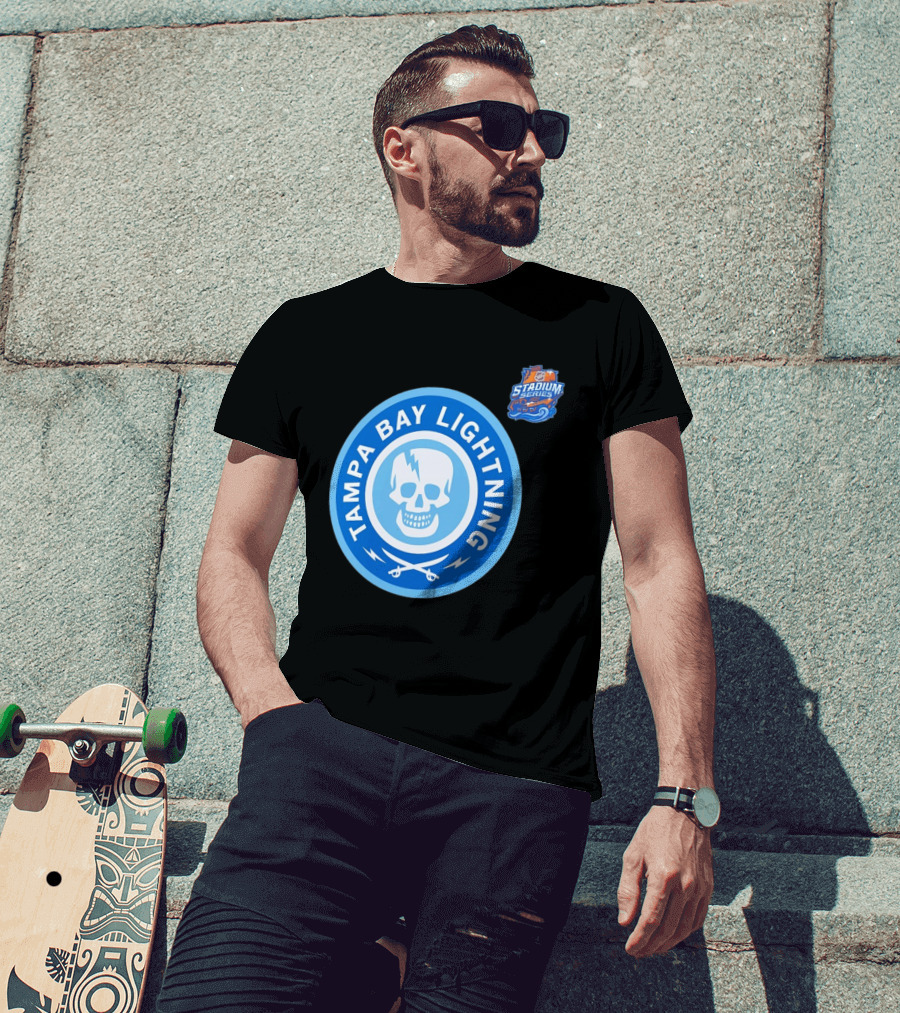 Tampa Bay Lightning Skull Circle Stadium Series T-Shirt