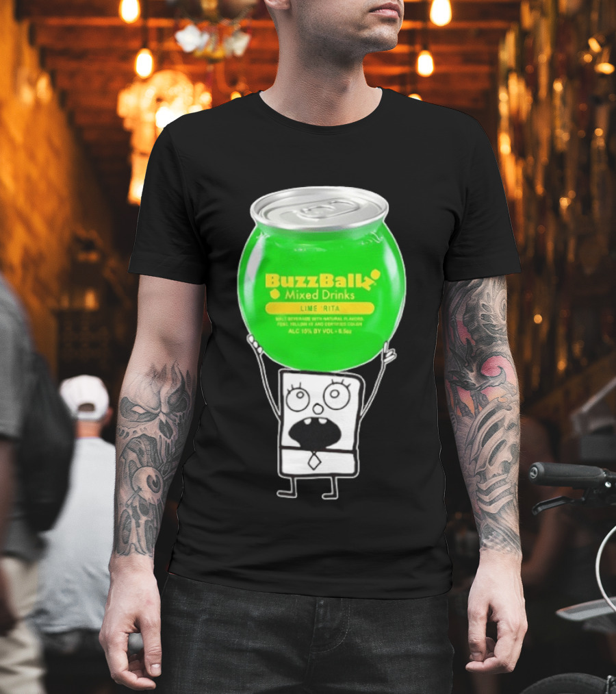 Doodlebob with BuzzBallz Lime Rita Mixed Drinks Can T-Shirt