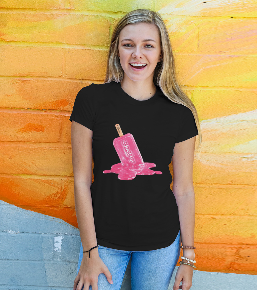 SLUT Pink Melting Ice Cream Stick T-Shirt