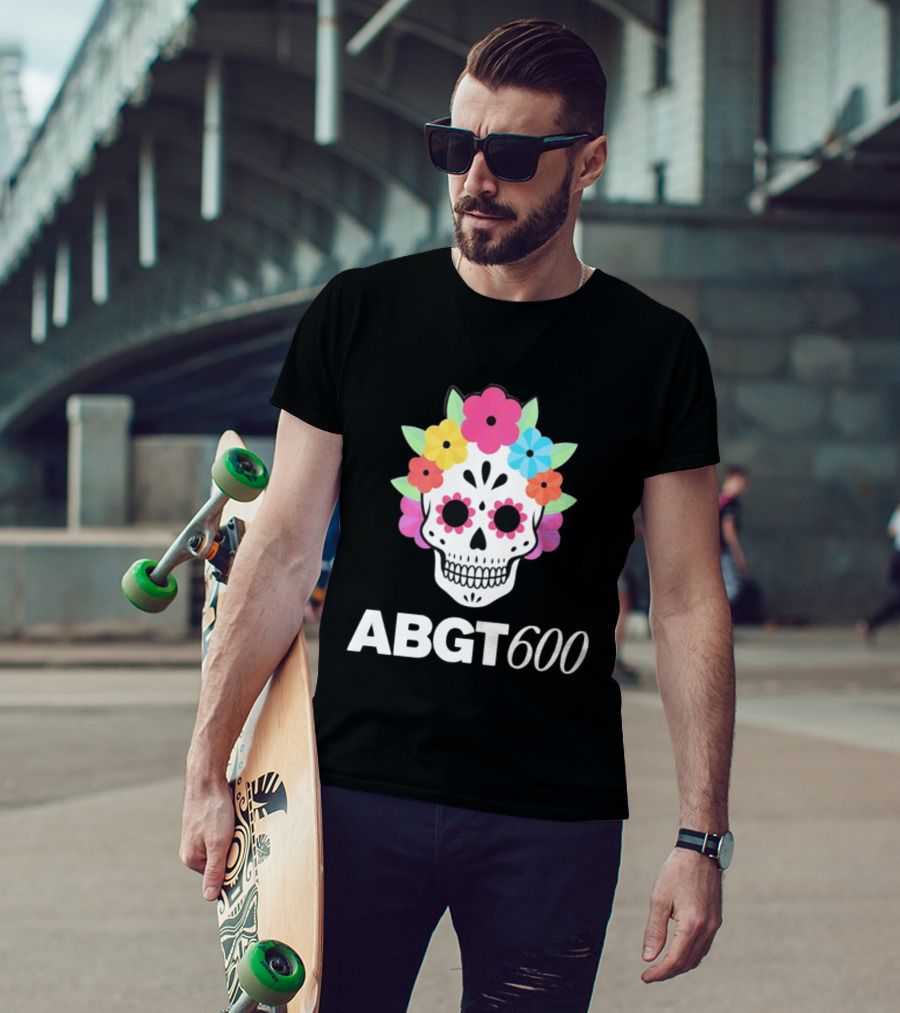 ABGT 600 Sugar Skull Colorful Floral T-Shirt