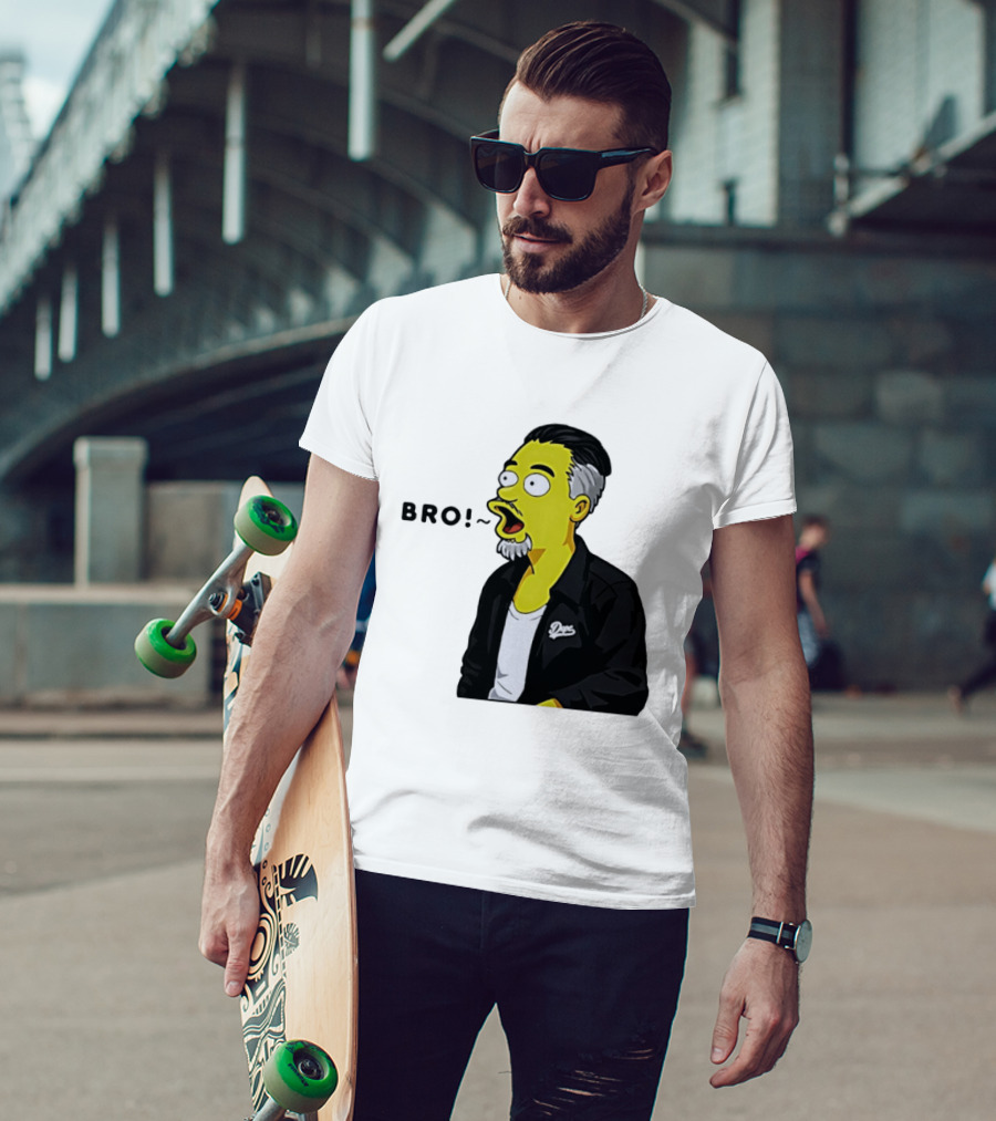 BRO The Simpson Basketball Player Inspired Character With Yellow Humor T-Shirt