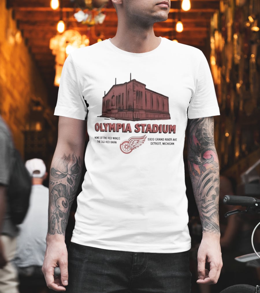 Olympia Stadium Home Of Detroit Red Wings Historic Venue In Detroit Michigan T-Shirt