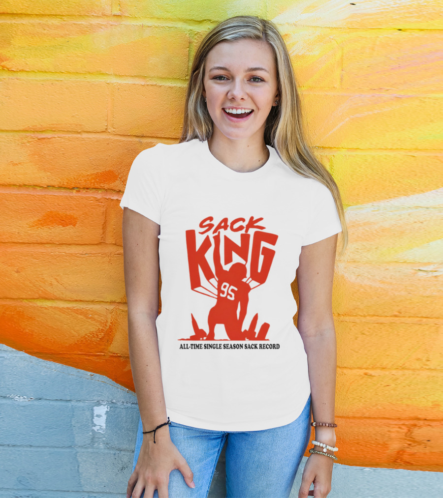 Myles Garrett 95 Sack King All Time Single Season Sack Record Cleveland Browns T-Shirt