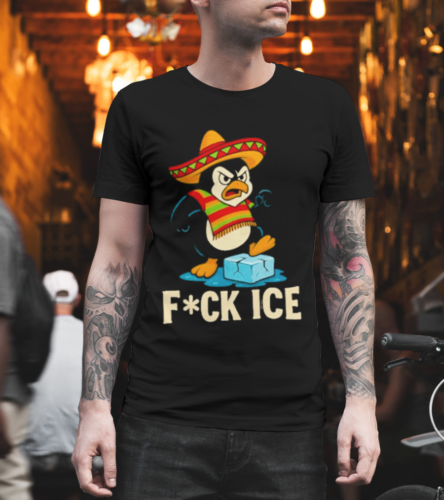 Angry Penguin Sombrero F*ck Ice T-Shirt