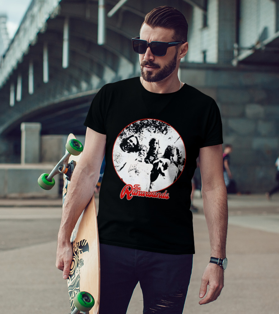 The Runarounds Band Black And White Circle Group Photo T-Shirt
