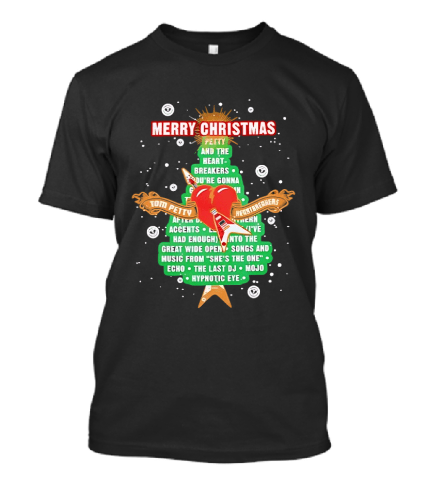 Tom Petty Heartbreakers Merry Christmas You're Gonna Heartbreak Songs Mojo Hypnotic Eye T-Shirt