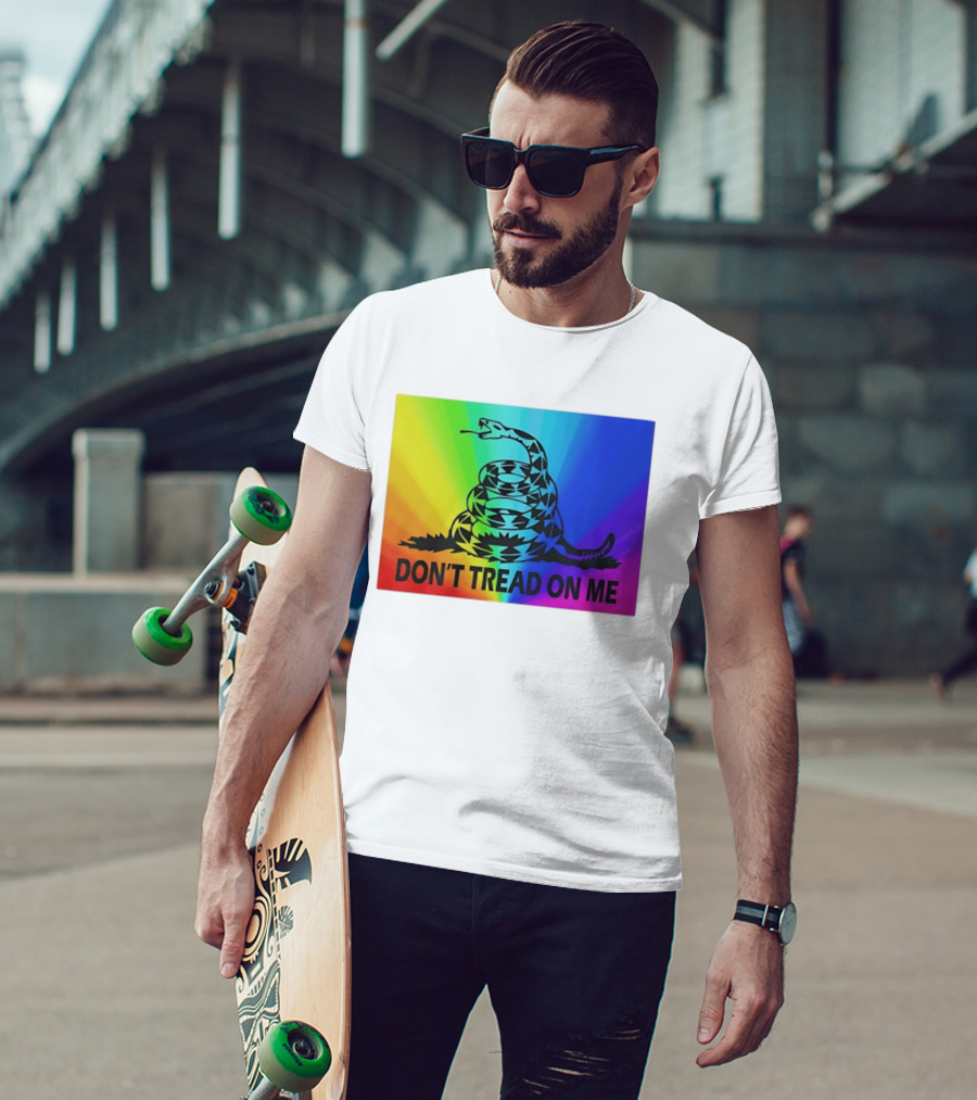 Rainbow Don't Tread On Me Snake T-Shirt