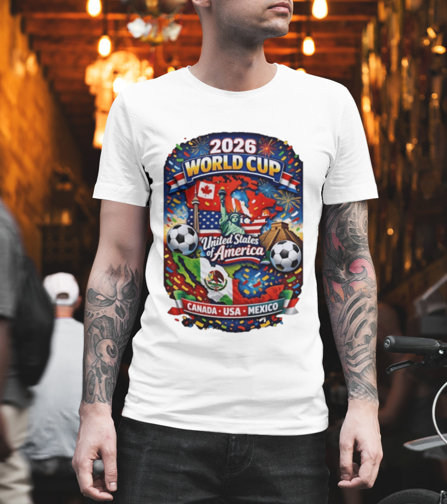 2026 World Cup United States of America Canada USA Mexico Soccer Celebration T-Shirt