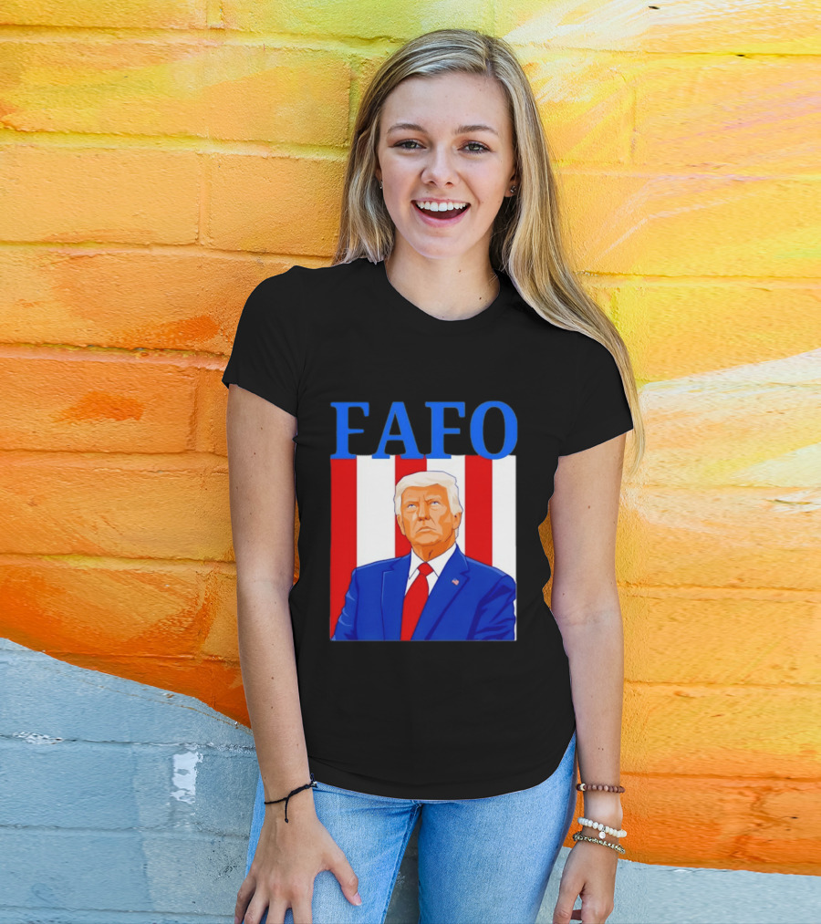 FAFO Trump USA Patriotic Bold Red White Blue T-Shirt