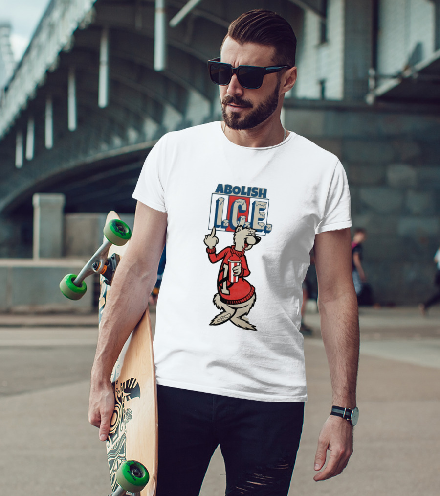 Abolish ICE Polar Bear Middle Finger T-Shirt