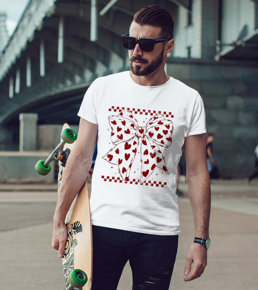 Coquette Bow Heart Valentine’s Day T-Shirt