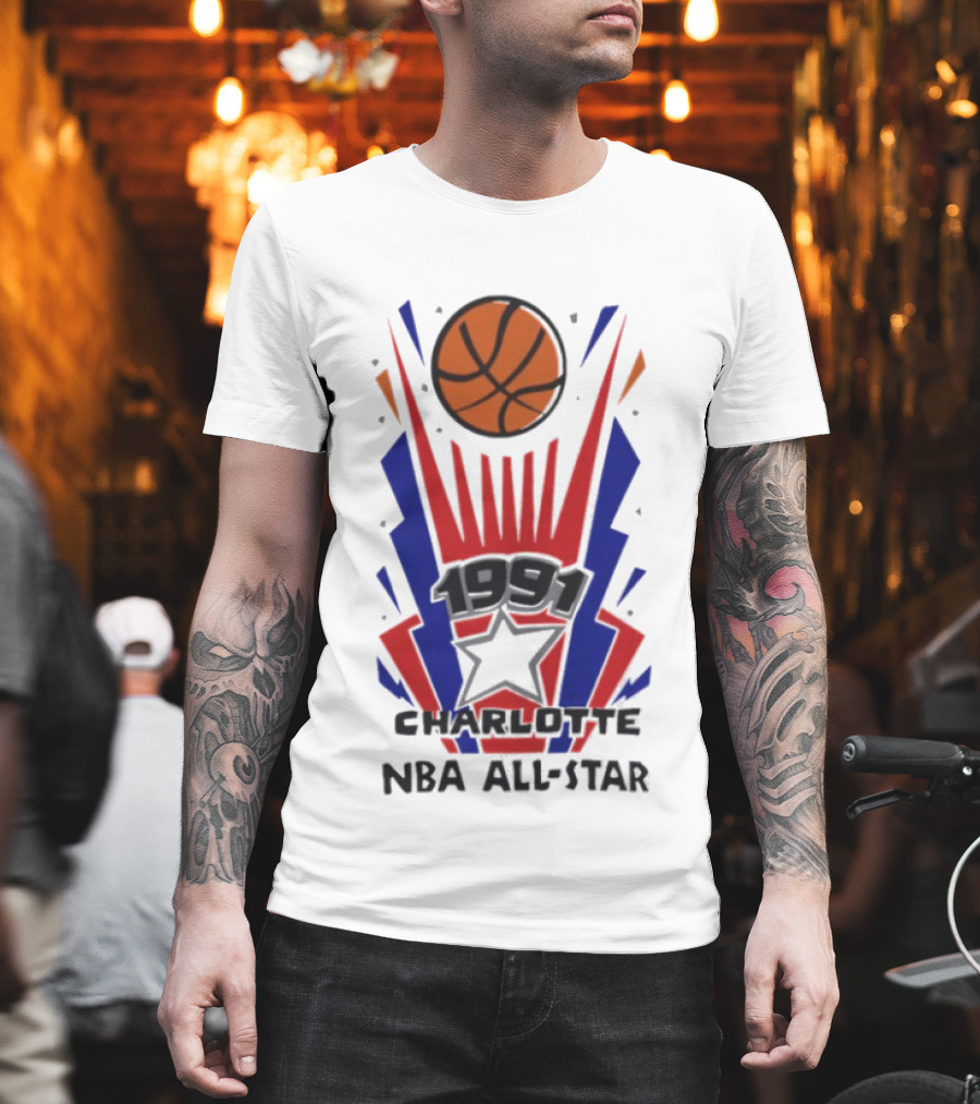 1991 Charlotte NBA All Star Basketball Event T-Shirt