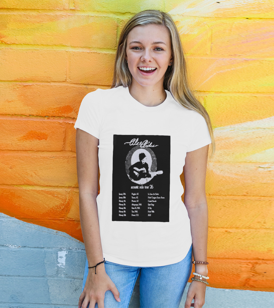 Alec André Acoustic Solo Tour 2026 Concert Dates And Locations T-Shirt