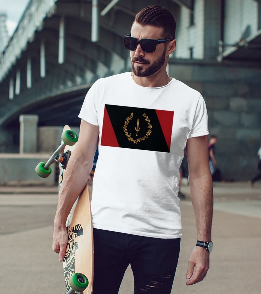 Black American Heritage Flag Laurel Wreath And Torch T-Shirt