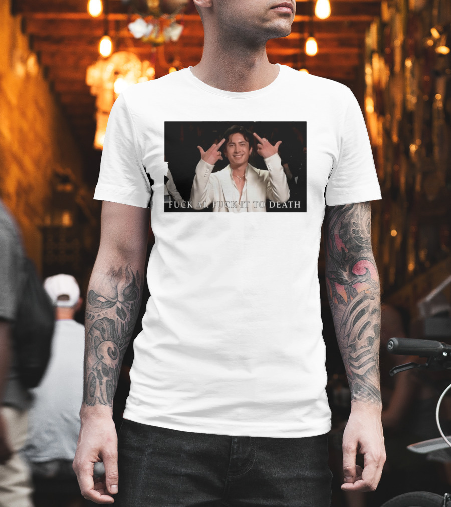 Hudson Williams Fuck AI Fuck It To Death Middle Finger Gesture T-Shirt