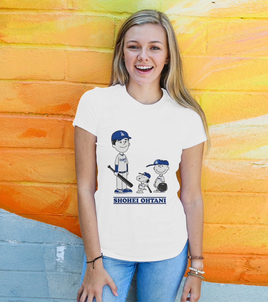 Snoopy Shohei Ohtani Los Angeles Dodgers Baseball Peanuts T-Shirt