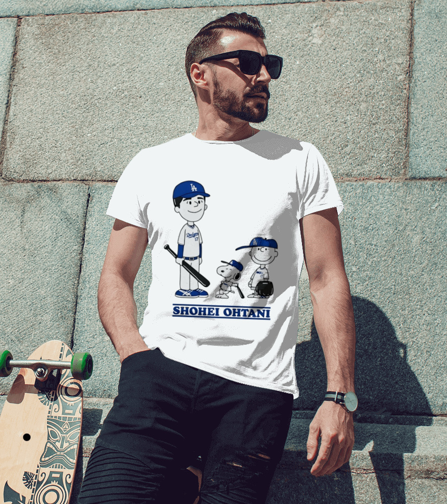 Snoopy Shohei Ohtani Los Angeles Dodgers Baseball Peanuts T-Shirt