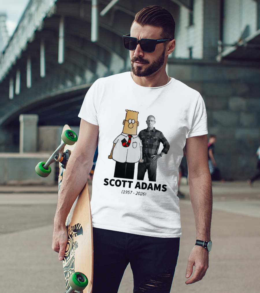 Scott Adams 1957 2026 Cartoon T-Shirt