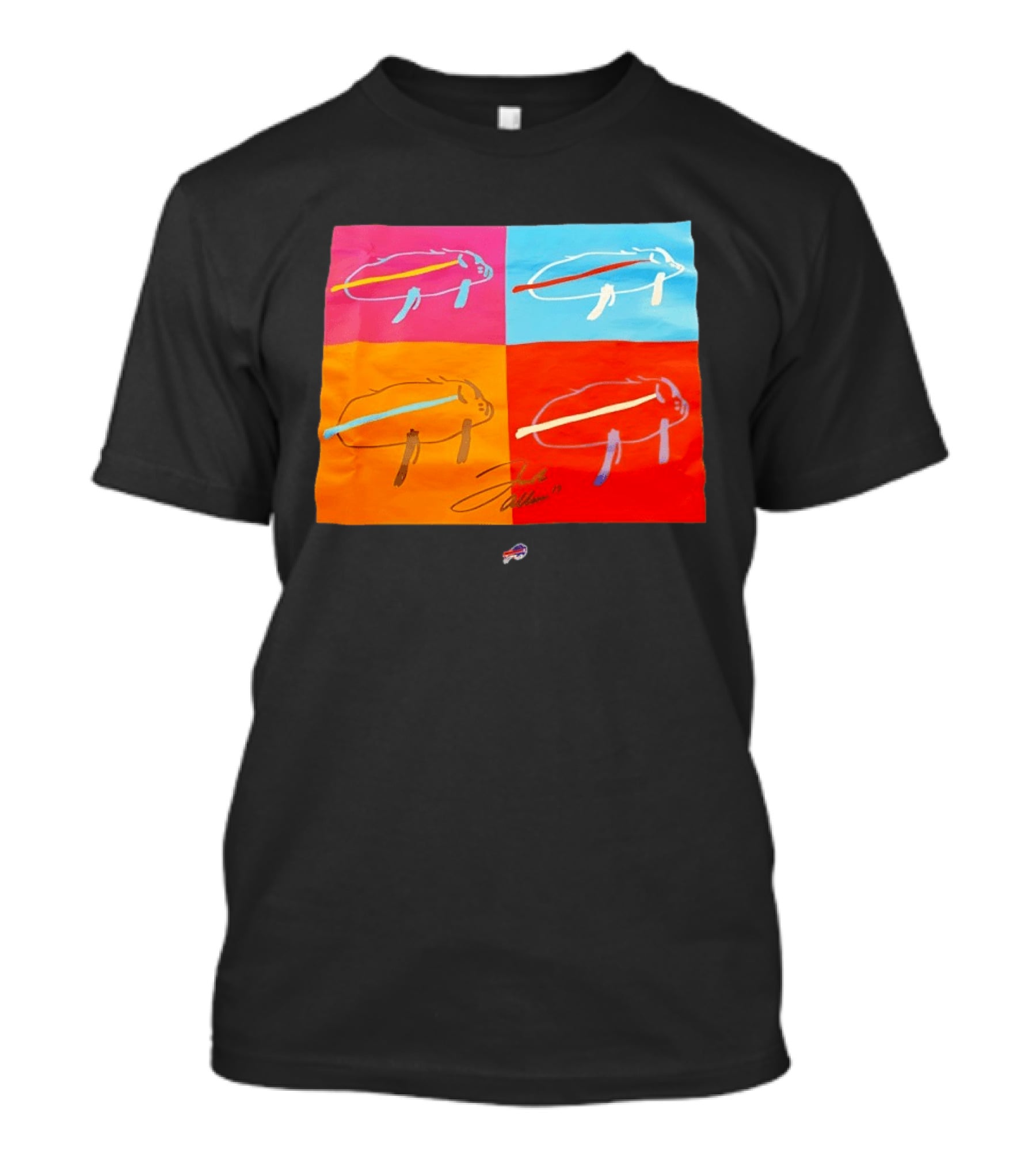 Buffalo Bills Pop Art Josh Allen Signature T-Shirt