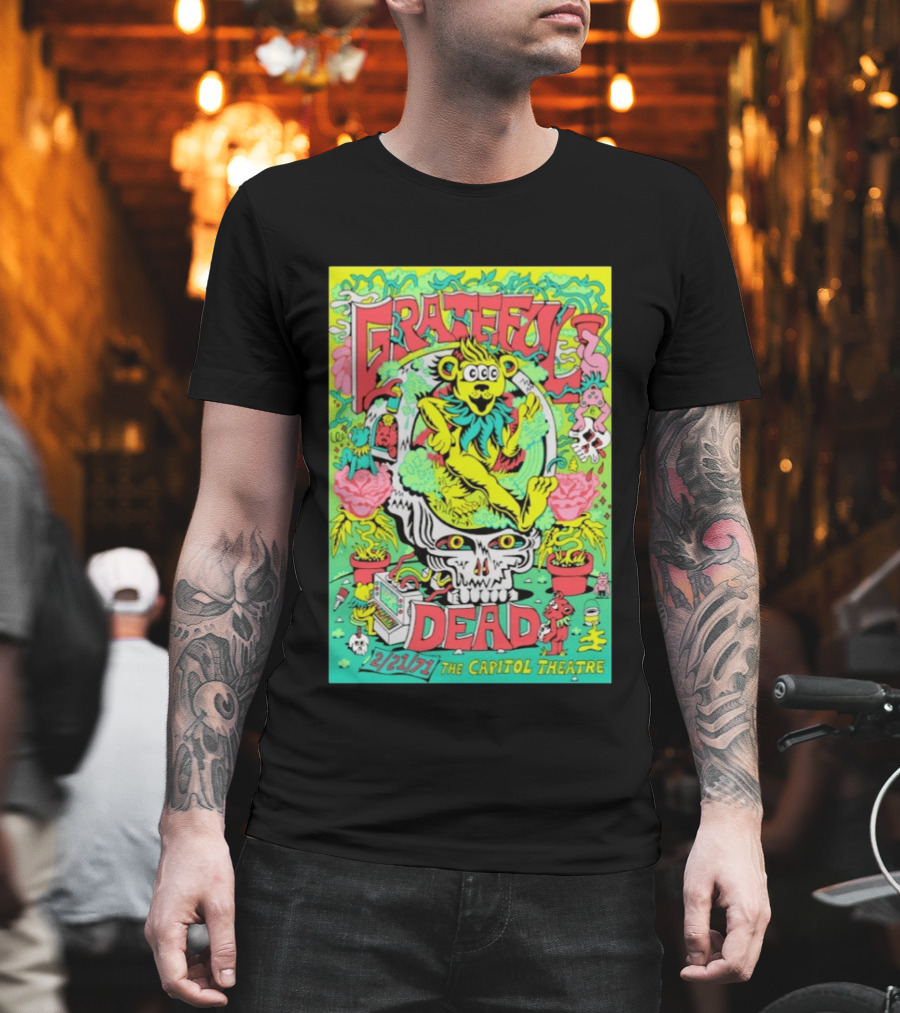 Grateful Dead Bear Skull Capitol Theatre February 21 1971 T-Shirt