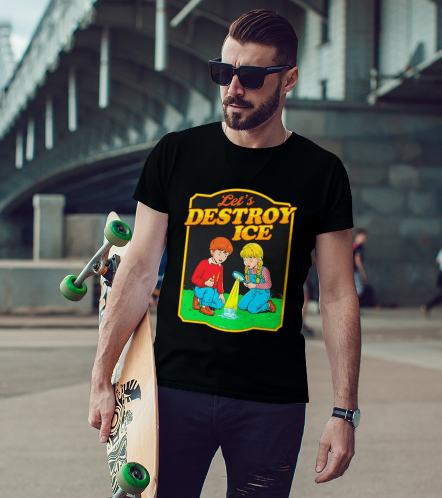 Let's Destroy Ice Kids With Magnifying Glass And Ice Cube T-Shirt