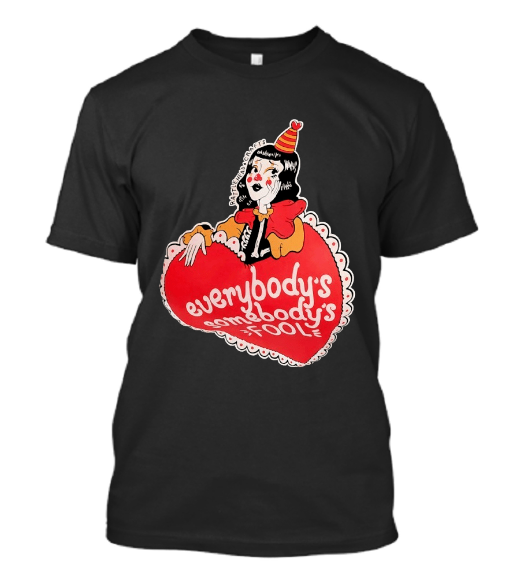 Everybody's Somebody's Fool Vintage Cartoon Clown Heart T-Shirt