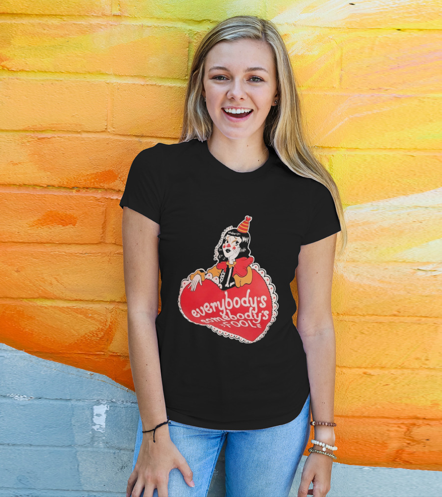 Everybody's Somebody's Fool Vintage Cartoon Clown Heart T-Shirt