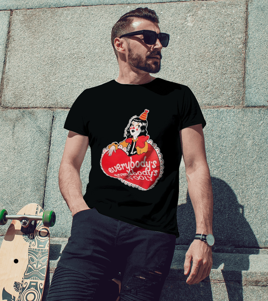 Everybody's Somebody's Fool Vintage Cartoon Clown Heart T-Shirt