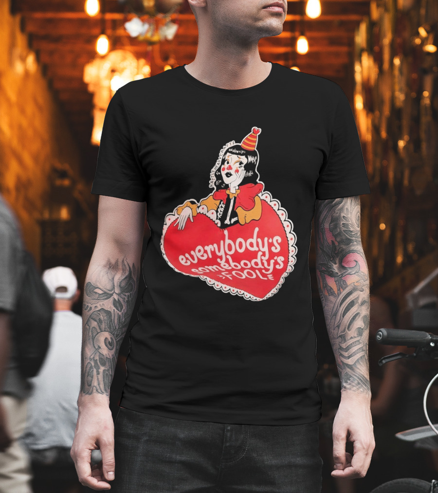 Everybody's Somebody's Fool Vintage Cartoon Clown Heart T-Shirt