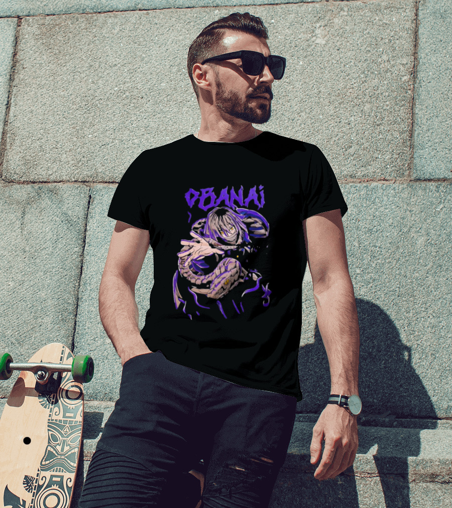 Obanai Iguro Snake Illustration From Demon Slayer Kimetsu No Yaiba Anime T-Shirt
