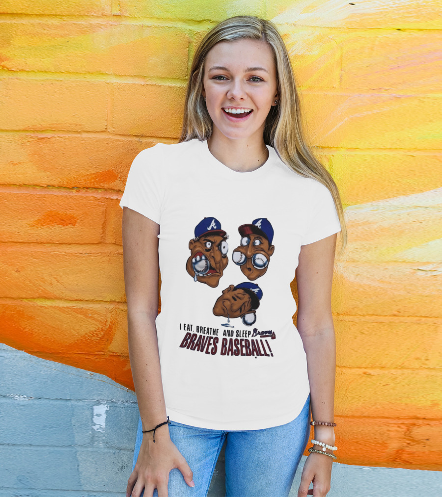 Atlanta Braves Baseball 1995 I Eat Breathe And Sleep Braves MLB Cartoon T-Shirt